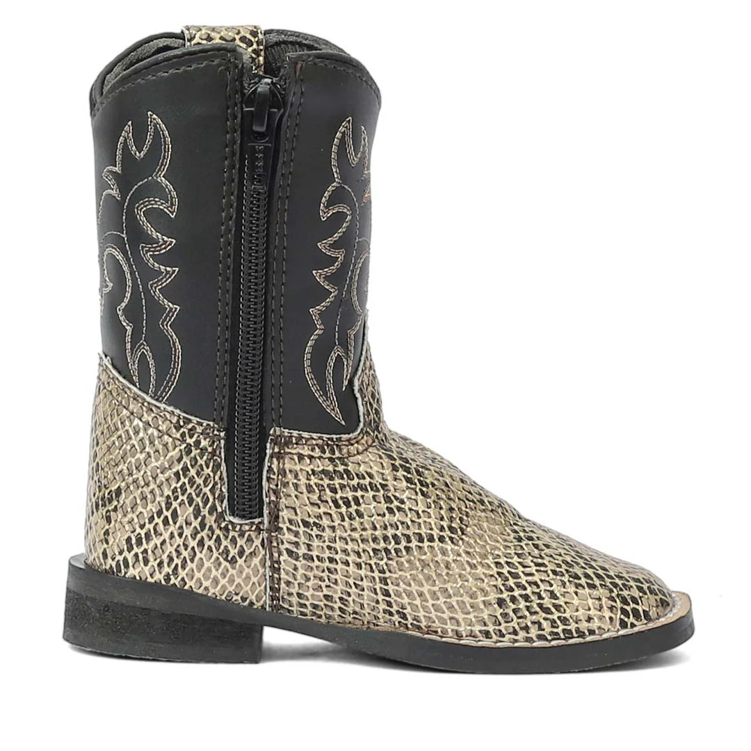 TuffRider Toddler Black Snake in My Boot Western Leather Boots - Image 2