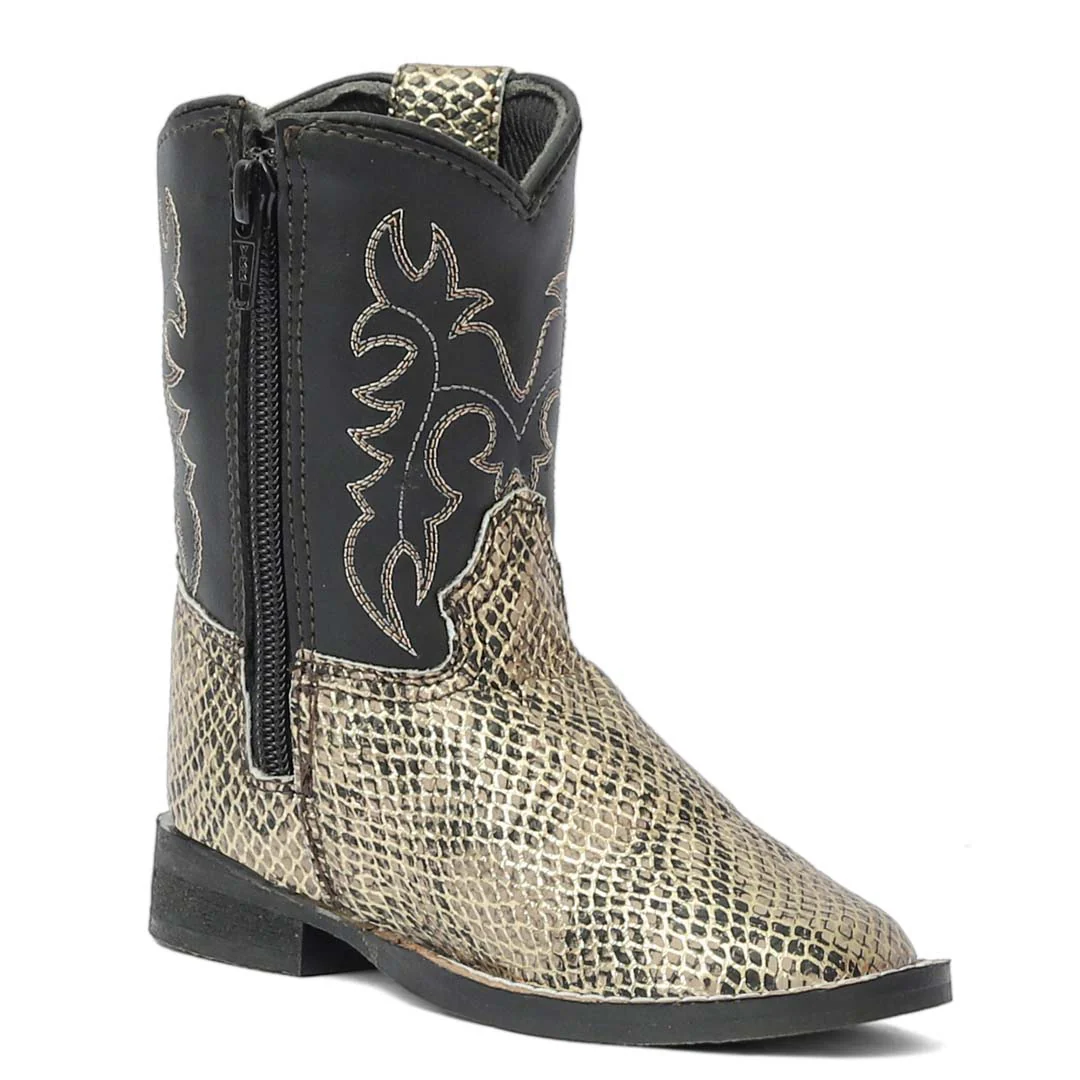 TuffRider Toddler Black Snake in My Boot Western Leather Boots - Image 3