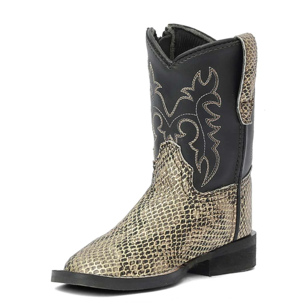 TuffRider Toddler Black Snake in My Boot Western Leather Boots - Image 4