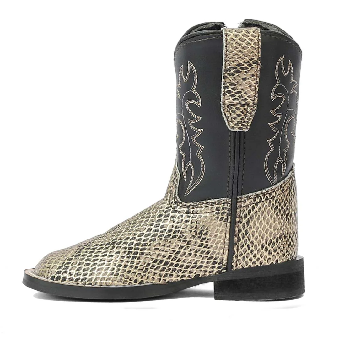 TuffRider Toddler Black Snake in My Boot Western Leather Boots - Image 6