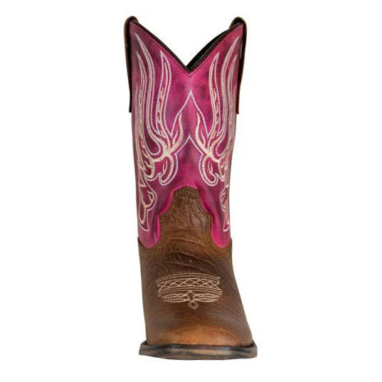 TuffRider Toddlers Arches Flame Embroidered Pink Shaft Square Toe Western Boots - Image 3
