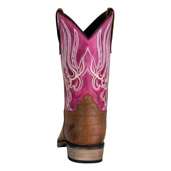 TuffRider Toddlers Arches Flame Embroidered Pink Shaft Square Toe Western Boots - Image 5