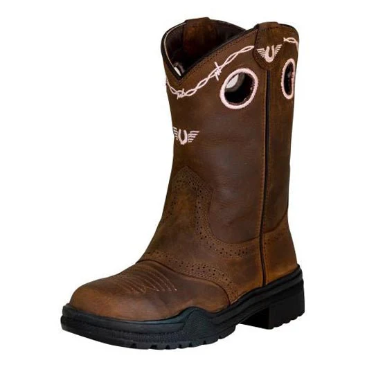 TuffRider Children Yosemite Barbed Wire Embroidered Round Toe Western Boots - Image 6