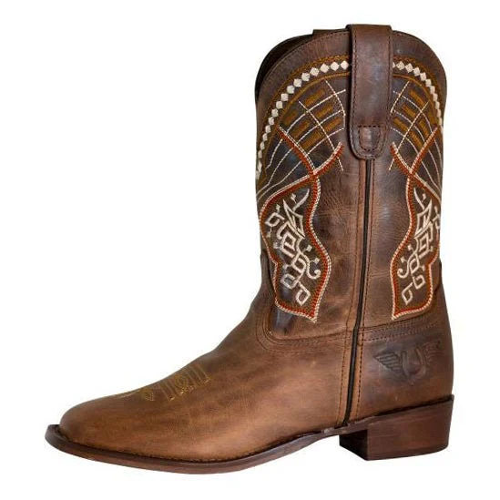 TuffRider Children Yukon Tricolor Leather Embroidered Square Toe Western Boots - Image 2