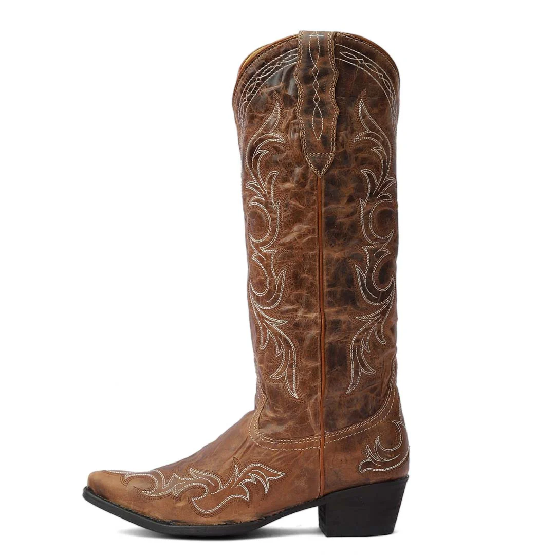 TuffRider Women Cody Embroidered Leather Snip Toe Western Boots - Image 12