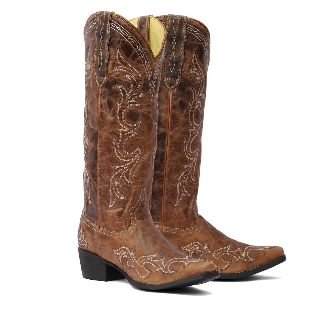 TuffRider Women Cody Embroidered Leather Snip Toe Western Boots - Image 8