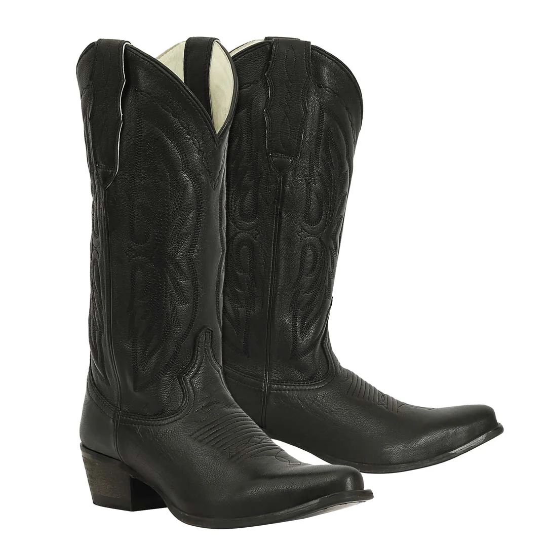 TuffRider Women Cowtown Mid Height Embroidered Leather Snip Toe Western Boots - Image 8