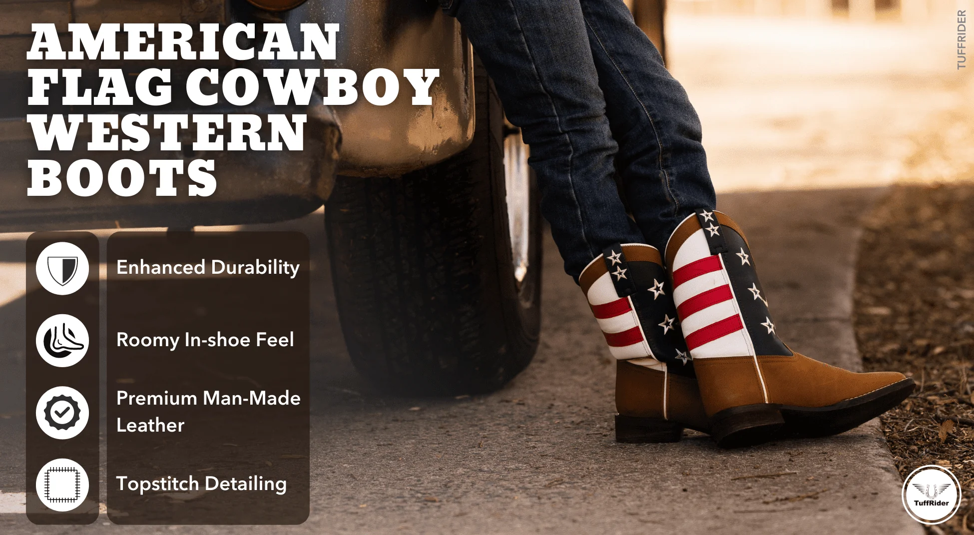 TuffRider Youth American Cowboy Western Boot - Image 8