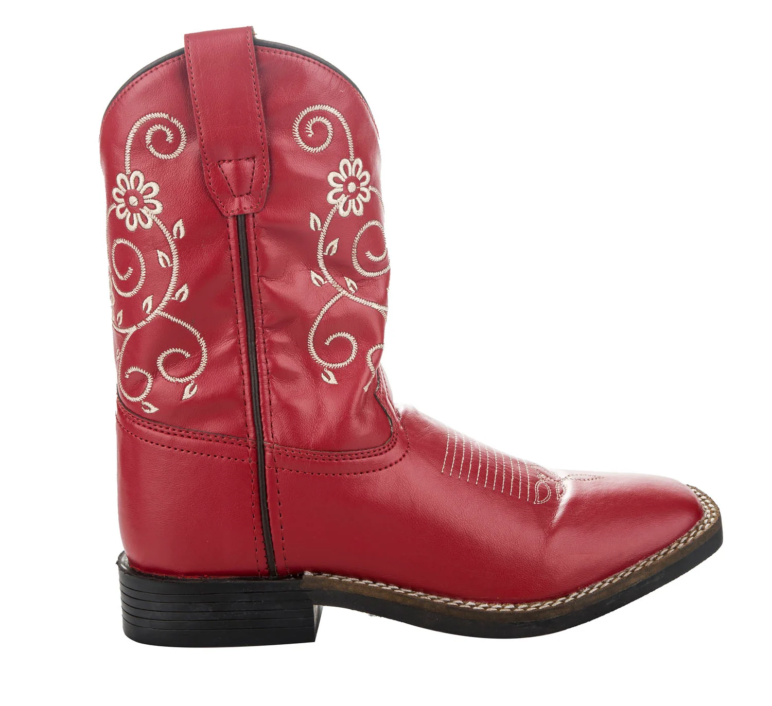 TuffRider Youth Fire Red Floral Western Boot - Image 2