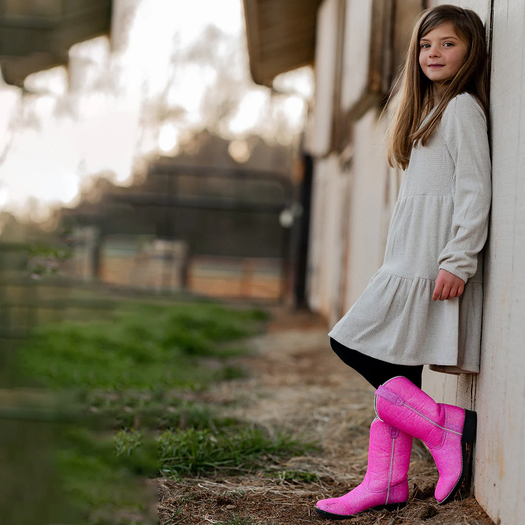 TuffRider Children's Pink Glitter Western Boot - Image 3