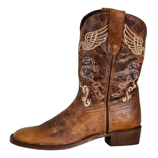 TuffRider Youth Sequoia Cross & Wing Embroidered Square Toe Western Boots - Image 2