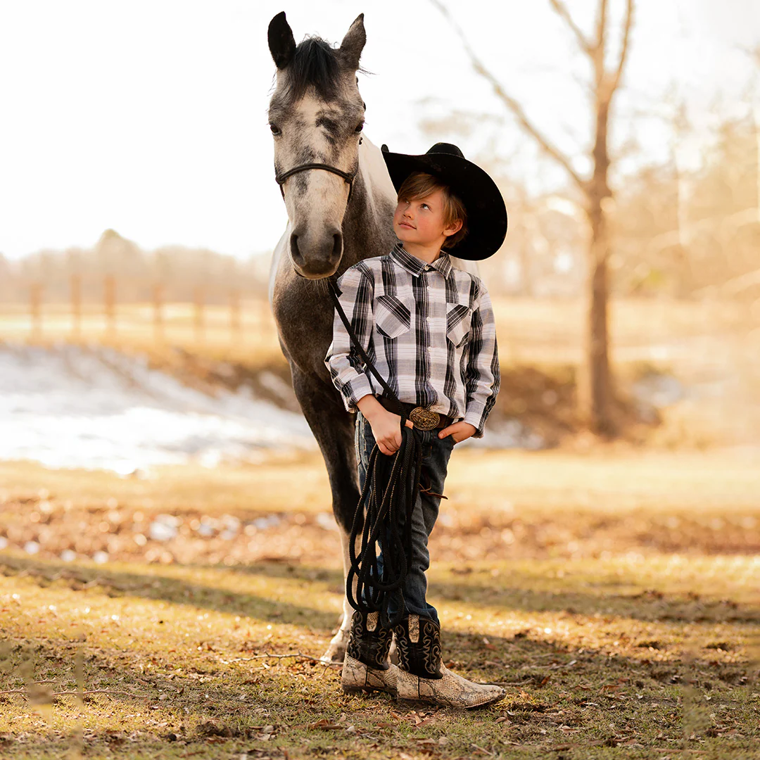 TuffRider Children's Black Snake in My Boot Western Leather Boots - Image 3