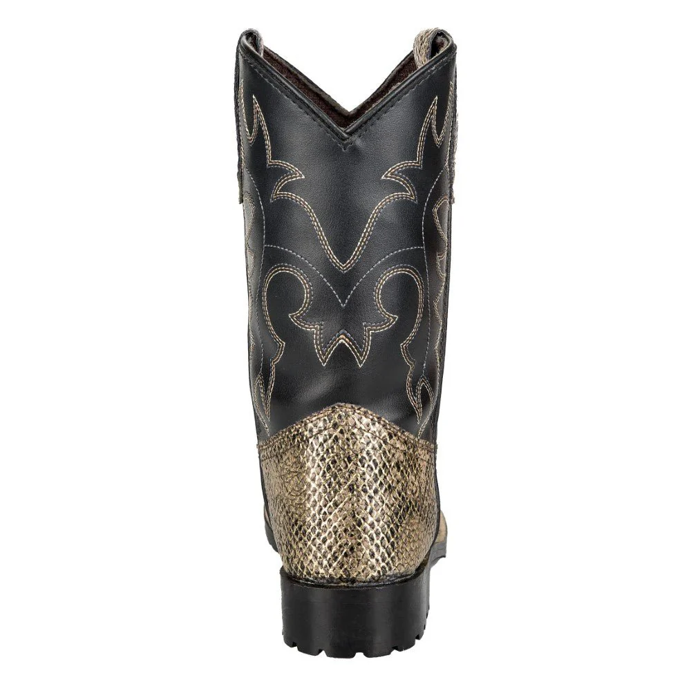 TuffRider Youth Black Snake in My Boot Western Leather Boots - Image 4