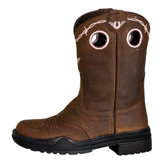 TuffRider Youth Yosemite Barbed Wire Embroidered Round Toe Western Boots - Image 5