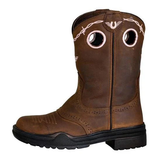 TuffRider Youth Yosemite Barbed Wire Embroidered Round Toe Western Boots - Image 6