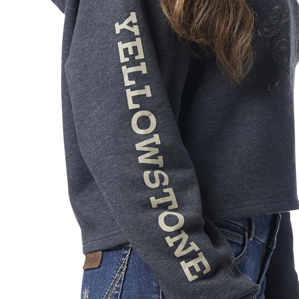 Yellowstone by Wrangler Ladies Dutton Ranch Cropped Sweatshirt - Image 3
