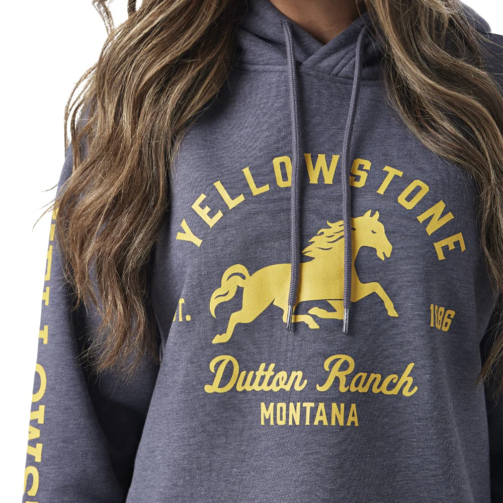 Yellowstone by Wrangler Ladies Dutton Ranch Cropped Sweatshirt - Image 6