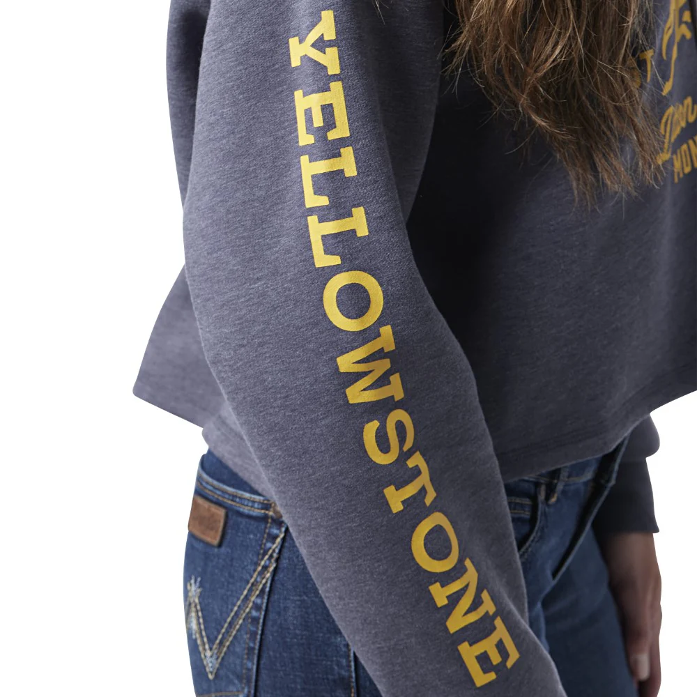Yellowstone by Wrangler Ladies Dutton Ranch Cropped Sweatshirt - Image 8